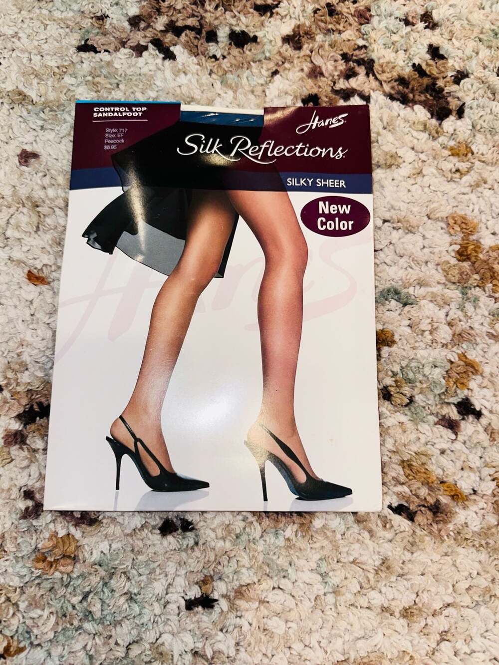 Hanes Silk Reflections Sheer Control Top Sandalfoot Pantyhose Sz EF Style 717